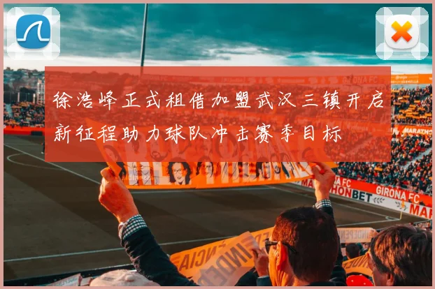 徐浩峰正式租借加盟武汉三镇开启新征程助力球队冲击赛季目标